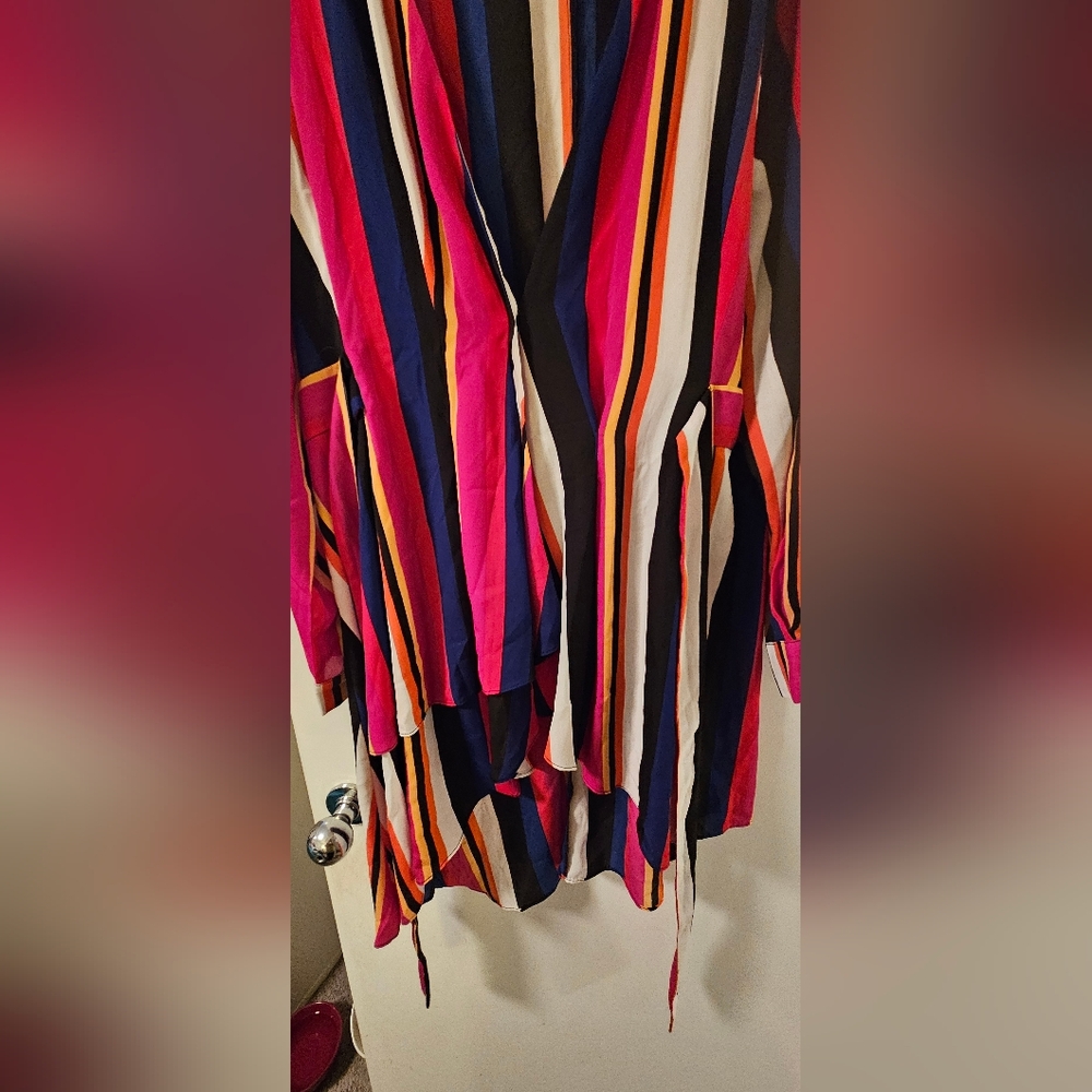 NWT! City Chic Eliana Colorful Striped Wrap Tunic - Size 12 - Picture 5 of 6
